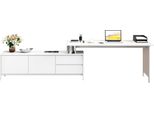 Schreibtisch Otto Home "Luven, Aus Massivholz", Weiß, B:170Cm H:76Cm T:60Cm, Tische, Schreibtisch, In 2 Breiten, Variable Nutzung Als Schreibtisch Oder Eckschreibtisch