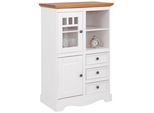 Highboard Otto Home "Melissa", Gelb (Weiß, Honigfarben), B:80Cm H:120Cm T:45Cm, Sideboards, Highboard, Vitrine, Breite 80 Cm