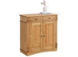 Kommode Otto Home "Teresa Sideboard Nur 2 SchubkäSten", Beige (Natur), B:84Cm H:90Cm T:37Cm, Fsc-Zertifiziertes Massivholz, Sideboards, Kommode, Aus Massiver Kiefer Breite 84 Cm, HöHe 90 Cm, Fsc