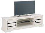 Lowboard Otto Home, Weiß, B:160Cm H:45Cm T:40Cm, Sideboards, Lowboard, Kommode Aus Massivem Kiefernholz, Mit Glasboden, Breite 160 Cm