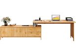 Schreibtisch Otto Home "Luven, Aus Massivholz", Beige (Natur), B:170Cm H:76Cm T:60Cm, Tische, Schreibtisch, In 2 Breiten, Variable Nutzung Als Schreibtisch Oder Eckschreibtisch