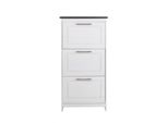Schuhkipper Otto Home "Lukas, Schuhkommode, Schmal, Schuhregal, Schuhorganizer", Weiß, B:60Cm H:119Cm T:19Cm, Fsc-Zertifiziertes Massivholz, Sideboards, Aus Massiver Kiefer, Dekorative FräSungen, Breite 60 Cm