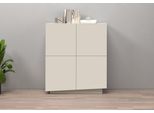 Highboard Otto Home "Vela, HöHe 120 Cm, Design Mit SchräGen TüRen, 8 FäCher, Made In Italy", Transparent (Braun), B:100Cm H:120Cm T:35Cm, Sideboards, Highboard, Made In Italy, MaßE-B/T/H: 100X35X120,Hohes Sideboard,Anrichte,Kommode