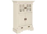 Highboard Otto Home "Milan", Beige (Cremfarben), B:102Cm H:149Cm T:47Cm, Massivholz, Sideboards, Highboard, Vitrine, Breite 102 Cm, Massivholz, Fsc-Zertifiziert