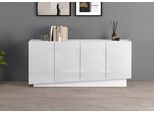 Sideboard Otto Home "Vela, Breite 160 Cm, Design Mit SchräGen TüRen, MaßE-B/T/H: 160X35X75", Weiß Hochglanz Fronten, B:160Cm H:75Cm T:35Cm, Sideboards, Sideboard, Made In Italy, Fronten Hochglanz Lackiert,Sideboard, Anrichte, Kommode