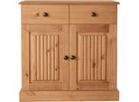Sideboard Otto Home "Liotta", Beige (Natur Gebeizt, Gewachst), B:80Cm H:80Cm T:34Cm, Fsc-Zertifiziertes Massivholz, Sideboards, Sideboard, Kommode Mit Verstellbaren Einlegeboden, Massives Kiefernholz