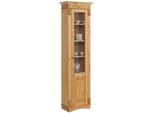 Vitrine Otto Home "Teresa", Beige (Natur), B:55Cm H:193Cm T:32,5Cm, Massivholz, SchräNke, Vitrine, Mit 1 GlastüR, HöHe 193 Cm, Aus Massiver Kiefer, Fsc