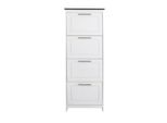 Schuhkipper Otto Home "Lukas, Schuhkommode, Schmal, Schuhregal, Schuhorganizer", Weiß, B:60Cm H:154Cm T:19Cm, Fsc-Zertifiziertes Massivholz, Sideboards, Aus Massiver Kiefer, Dekorative FräSungen, Breite 60 Cm