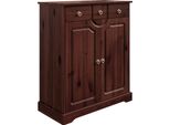 Kommode Otto Home "Klera", Braun (Dunkelbraun), B:81Cm H:93Cm T:37Cm, Sideboards, Kommode, Breite 81 Cm, Aus Massiver Kiefer, Fsc-Zertifiziert