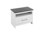 Schuhbank Otto Home "Lukas, Sitzbank, Sitzkommode", Weiß, B:60Cm H:45Cm T:37Cm, Fsc-Zertifiziertes Massivholz, SitzbäNke, Schuhbank, Aus Massiver Kiefer, Mit Dekorativen FräSungen