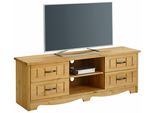 Lowboard Otto Home "Trinidad", Beige (Natur, GeöLt), B:148Cm H:51Cm T:37Cm, Sideboards, Lowboard, Kommode, Breite 148 Cm, Mit 4 Schubladen