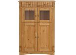 Highboard Otto Home "Teresa Mini-Vitrine Mit GlastüRen Und 2 SchubkäSten", Natur, B:84Cm H:120Cm T:37Cm, Fsc-Zertifiziertes Massivholz, Sideboards, Highboard, Kommode, Aus Massiver Kiefer, Breite 84 Cm, Fsc