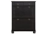 Schuhkommode Otto Home "Finca", Braun (Dunkelbraun), B:75Cm H:100Cm T:30Cm, Massivholz, Sideboards, Schuhkommode, Aus Massivem Kiefernholz, HöHe 100 Cm