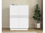 Highboard Otto Home "Angers", Weiß, B:90Cm H:120Cm T:38Cm, Holzwerkstoff, Mdf, Sideboards, Highboard, Kommode, Midischrank Mit Push-To-Open, 2 EinlegeböDen, Breite 90 Cm