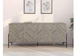 Sideboard Otto Home "Eadwine", Beige (Eichefarb.), B:175Cm H:75Cm T:38Cm, Mdf, Sideboards, Sideboard, Kommode, Push-To-Open, TüRen Mit FischgräTen Muster, Breite 175 Cm