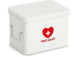 Aufbewahrungsbox Zeller Present "Metall, Weiß", Weiß, Rot, B:16Cm H:16Cm T:22Cm, Metall, Aufbewahrungsboxen, Aufbewahrungsbox, Robust, Dekorativ, Flexibles Ordungssystem