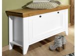 Schuhbank Otto Home "Skandinavia", Weiß (Weiß, Honig), B:100Cm H:58Cm T:38Cm, Massivholz, SitzbäNke, Schuhbank, Aus Massiver Kiefer