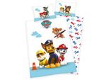 Kinderbettwäsche PAW PATROL Dogs, weiß (weiß, blau), B/L: 100cm x 135cm, 1 Stk., 1 Stk., Renforcé, B/L: 60cm x 40cm, 2 Stk., Renforcé, Obermaterial: 100% Baumwolle, Bettwäsche, Kinderbettwäsche, mit Hunden
