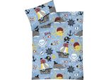 Kinderbettwäsche ADAM Pirates, blau, B/L: 100cm x 135cm, 1 Stk., 1 Stk., Renforcé, B/L: 40cm x 60cm, 2 Stk., Renforcé, Obermaterial: 100% Baumwolle, Bettwäsche, Kinderbettwäsche