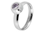 Fingerring Adelia´S "Damen Ring Aus Edelstahl Mit Zirkonia" Gr. 58, Silber, Fingerringe, Damen, 58, Edelstahl, Fingerring