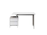 Schreibtisch Otto Home "Luven, Computertisch", Weiß (Weiß, Weiß, Weiß), B:120Cm H:76Cm T:60Cm, Tische, Schreibtisch, Zertifiziertes Massivholz, Mit 2 SchubkäSten, Breite 120-140 Cm