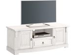Lowboard Otto Home "Anna", Weiß, B:140Cm H:50Cm T:44Cm, Sideboards, Lowboard, Tv-Board, Breite 140 Cm, 2 TüRen, 1 Schublade, Massivholz, Fsc