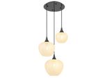 Globo Lighting HäNgeleuchte "Maxy", Schwarz, Chrom, Ø 48Cm H: 120Cm, 1 Stk., Leuchten, HäNgelampe/Pendelleuchte/Glas Klar/HöHe KüRzbar/ø: 480Mm, HäNgeleuchte