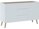 Sideboard Home Affaire "Scandi", Weiß Alpin, Jackson Hickory, B:119,8Cm H:71,8Cm T:41,8Cm, Holzwerkstoff, Sideboards, Sideboard, Breite 120 Cm