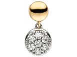 KettenanhäNger Jobo "AnhäNger 13 Mm", Gelbgold 375, Weiß, SchmuckanhäNger, Damen, Gelbgold 375 WeißGold 375, Gelbgold 375, WeißGold 375, KettenanhäNger, 375 Gold Bicolor Mit 7 Zirkonia