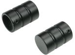 Gardinenstangen-EndstüCk Liedeco "Zylinder Mit Rille", Schwarz, H:2Cm L:3,5Cm Ø:1,6Cm, GardinenstangenendstüCke, Gardinenstangen-EndstüCk, FüR Gardinenstangen Ø 16 Mm