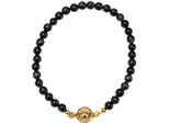 Armband Firetti "Schmuck Geschenk Edelstahl Armschmuck Armkette Edelstein Perlen", Gold (Gelbgoldfarben, Blau, Blau), ArmbäNder, Damen, 21Cm, Edelstahl, Armband, Made In Germany - Mit Tigerauge