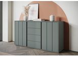 Sideboard Home Affaire "Veddel", Grau (GrüN), B:154,8Cm H:81,9Cm T:40Cm, Holzwerkstoff, Melamin, Sideboards, Sideboard, Breite Ca.155