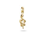 Charm-EinhäNger Thomas Sabo "Charm Schlangen-Optik - Connect", Gold (Gelbgoldfarben, Kristallweiß, Kristallweiß), Charms, Damen, Silber 925 (Recycelt), Mit Zirkonia (Synth.)