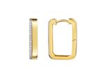 Paar Creolen Firetti "Schmuck Geschenk Silber 925 Ohrschmuck Ohrringe", Gold (Gelbgoldfarben, Silberfarben, Kristallweiß, Kristallweiß), Ohrringe, Damen, Silber 925 (Sterlingsilber), Mit Zirkonia (Synth.)