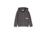 Tom Tailor Jungen Hoodie Sweatjacke Mit RüCkenprint, Grau, Uni, Gr. 116/122