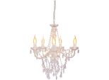 NÄVe Pendelleuchte "5Er Krone "Cecilia" D: 52 Cm Weiß", Weiß, H: 85Cm, 1 Stk., Leuchten, Elegantes Design, Pendelleuchte