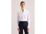 Klassische Bluse Seidensticker, Damen, Gr. XS34, Weiß, 100% Baumwolle, Unifarben, Slim Fit, Ohne Ausschnitt, Blusen, 1/1 Stehkragen Uni
