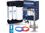 Wasserfilter Set Morion mit 3-Wege Küchenarmatur Ari Venom 1, Umkehrosmose, INOX, Wasserfilter-Anschluss