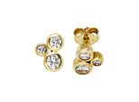 Paar Ohrstecker Jobo "Ohrringe Goldohrringe", Gelbgold 333, Ohrringe, Damen, Gelbgold 333, 333 Gold Mit 6 Zirkonia