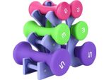 6 -pcs Hand -Fitnessgewichte Set Halter Rack 2lb 3lb 5lb Bodybuilding -Übungsausrüstung