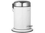 Kosmetikeimer MÖVE Treteimer Push, weiß, B:22cm H:29,5cm T:22cm Ø:22cm, Edelstahl, Mülleimer, Kosmetikeimer, 3 Liter, weiß
