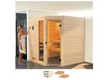 Sauna WEKA Valida, beige (natur), ohne Ofen, (ohne Ofen), Saunen, ohne Ofen