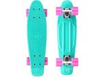 Skateboard STAR-SKATEBOARD, blau (helltürkis, pink), Skateboards, Kinder, Kicktail