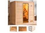 Sauna WEKA Bergen 1, beige (natur), ohne Ofen, (ohne Ofen), Saunen, ohne Ofen
