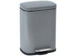 Kosmetikeimer WENKO Leno, grau, B:21,5cm H:19cm T:29,5cm, Stahl, Mülleimer, Kosmetikeimer