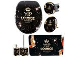 Badaccessoire-Set SANILO VIP Lounge, schwarz, Massivholz, Badaccessoires-Sets
