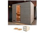 Sauna WEKA Valida 4, beige (natur), ohne Ofen, (ohne Ofen), Saunen, ohne Ofen