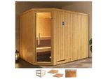 Sauna WEKA Varberg 4, beige (natur), ohne Ofen, (ohne Ofen), Saunen, ohne Ofen