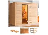 Sauna WEKA Bergen 3, beige (natur), ohne Ofen, (ohne Ofen), Saunen, ohne Ofen