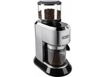 DE'LONGHI Kaffeemühle Dedica KG520.M, silber (aluminium), B:15,4cm H:38,2cm T:24cm, Kaffeemühlen, inkl. Siebträgeradapter